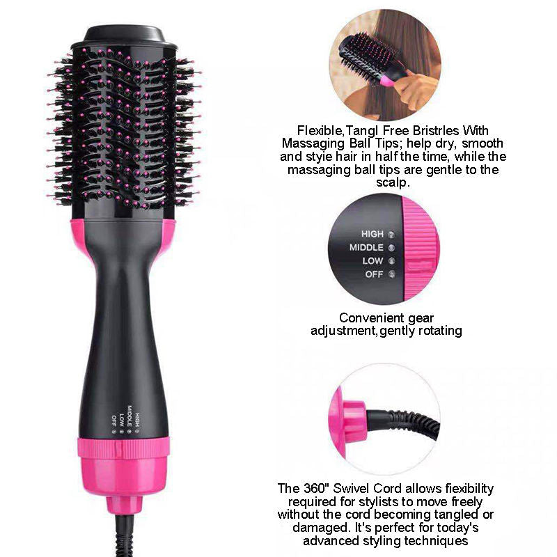 Beakey Hair Dryer Brush for Straightening Curling Drying with Negative Ion
