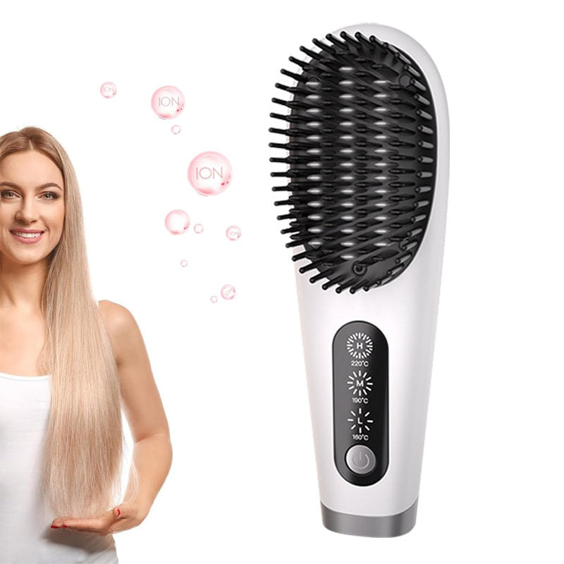 Beakey Portable Hair Straightener with 3 Temps Settings Rechargeable-White