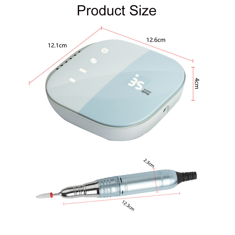 Beakey Electric Nail Drill Machine Set 35000RPM Rechargeable-Blue