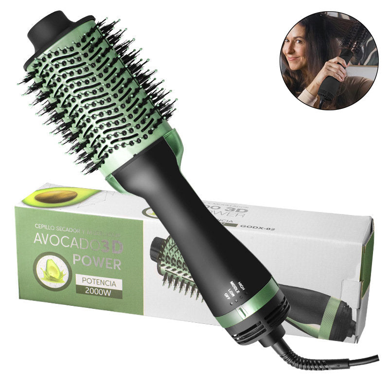 Beakey Blow Dryer Brush with Negative Ions & 3 Temps for All Hair Types-Green