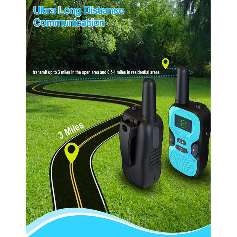 Beakey 3 Pcs Kids Walkie Talkies Rechargeable Long Range Camping Toys