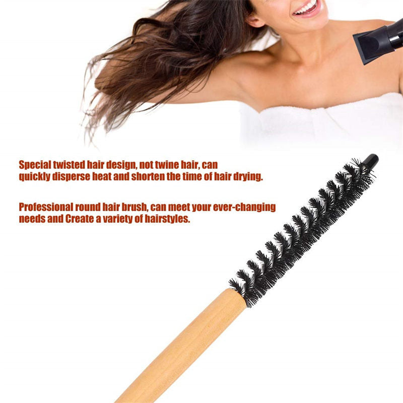 Beakey 4 Pcs Small Round Hair Brush Different Sizes for Bangs Beard
