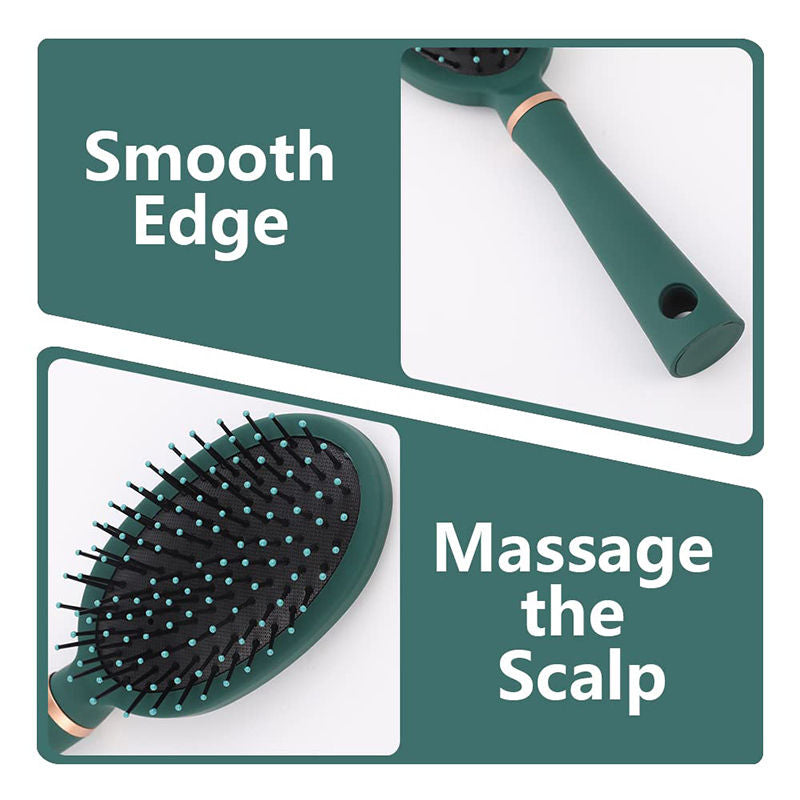 Beakey 4 Pcs Hair Brush Gifts Set for Women Detangling Hairbrush Flexible Soft Pin Bristles for Long Thick Curly Hair-010Green