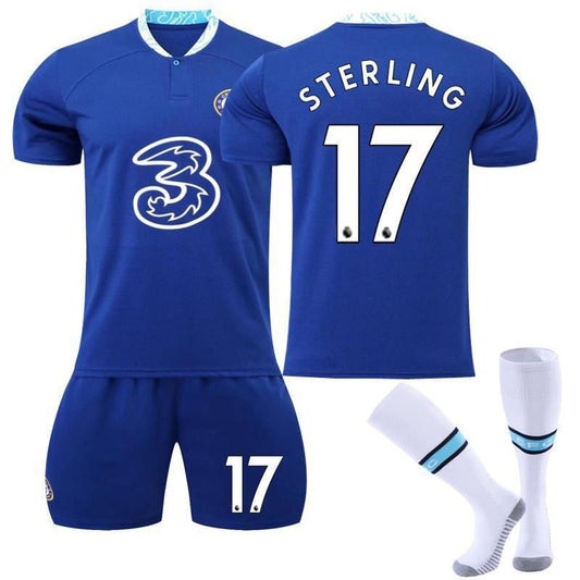 Beakey STERLING #17 Chelsea Home Jersey 2022/23 Soccer Jersey Kit For Adult Kids