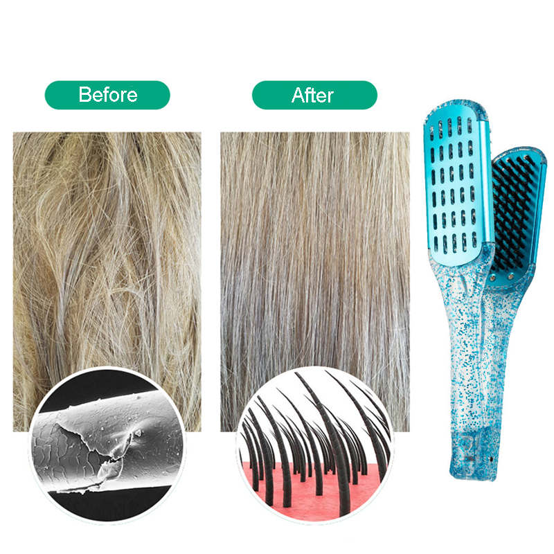 Beakey Double Sided Hair Brush for Smooth and Straight Hair Styling Tool-Blue