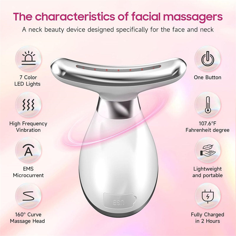 Beakey 7 in 1 Anti Wrinkles Facial Massager for Face and Neck with Stand for Skin Care Improve Firm Tightening and Smooth