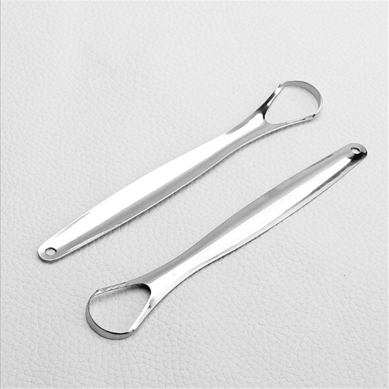 Beakey 2 Pack Stainless Steel Tongue Scraper Reduce Bad Breath Tongue Cleaners