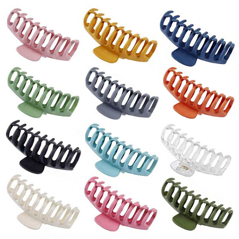 Beakey 12 Pcs Acrylic Hair Claw Clips for Thick Hair Strong Hold Perfect for Women-A