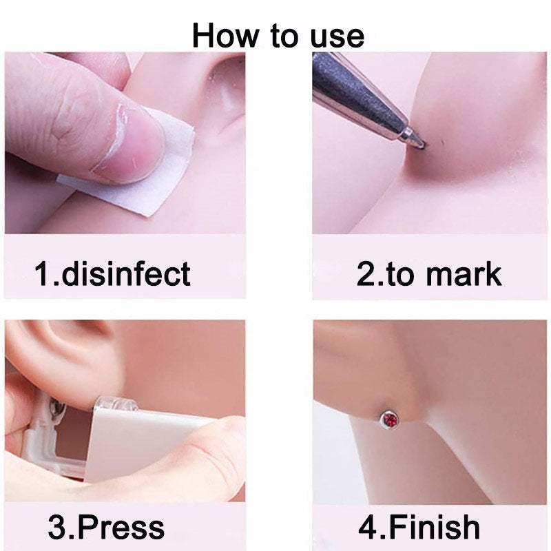 Beakey 2 Pack Self Ear Piercing Gun Disposable Ear Piercing Kit Tool