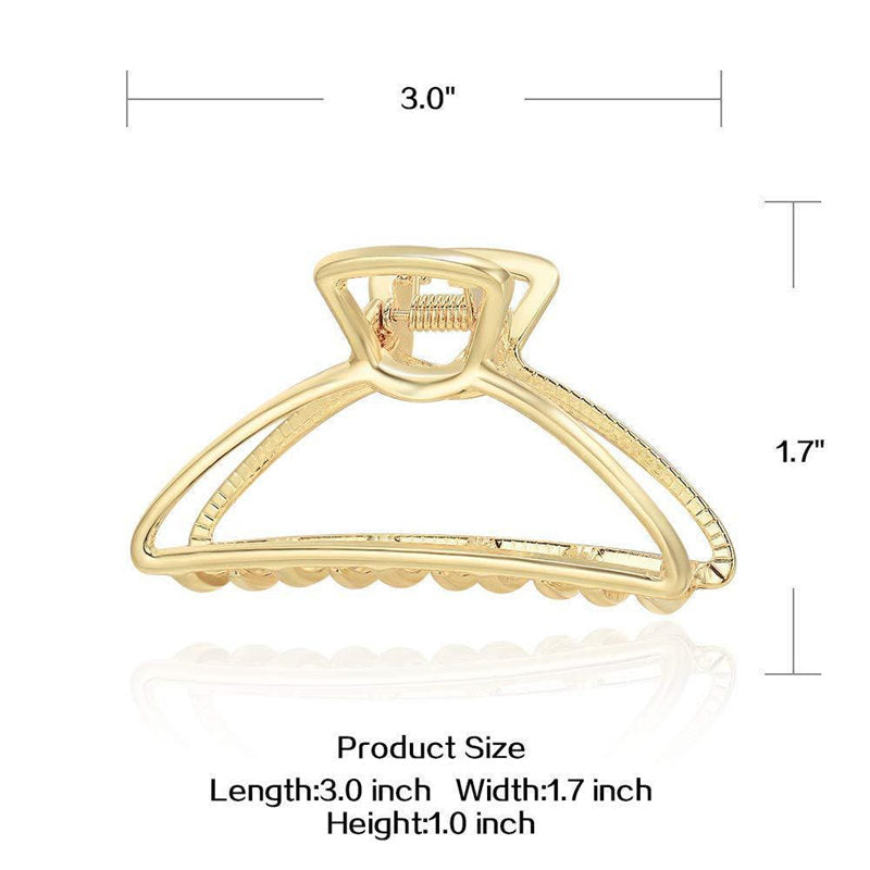 Beakey 3 Packs Metal Geometric Hollow Hair Claw Clips for Thick Hair