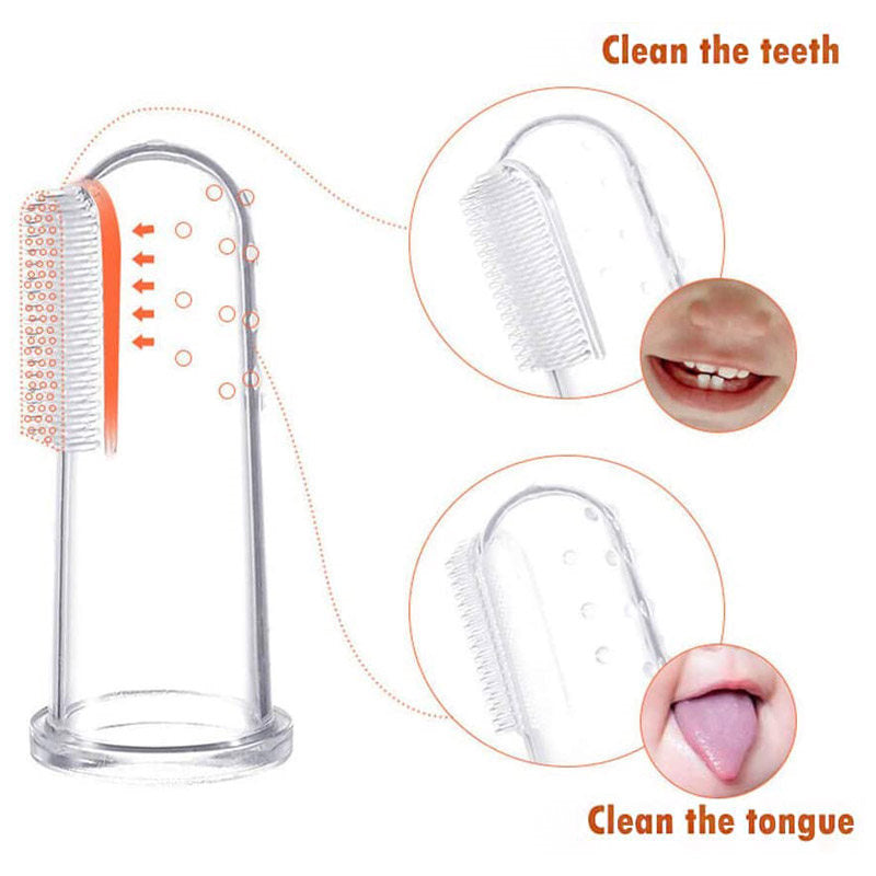 Beakey 3 Pcs Baby Finger Toothbrush for Training Teething and Oral Cleaning Massager