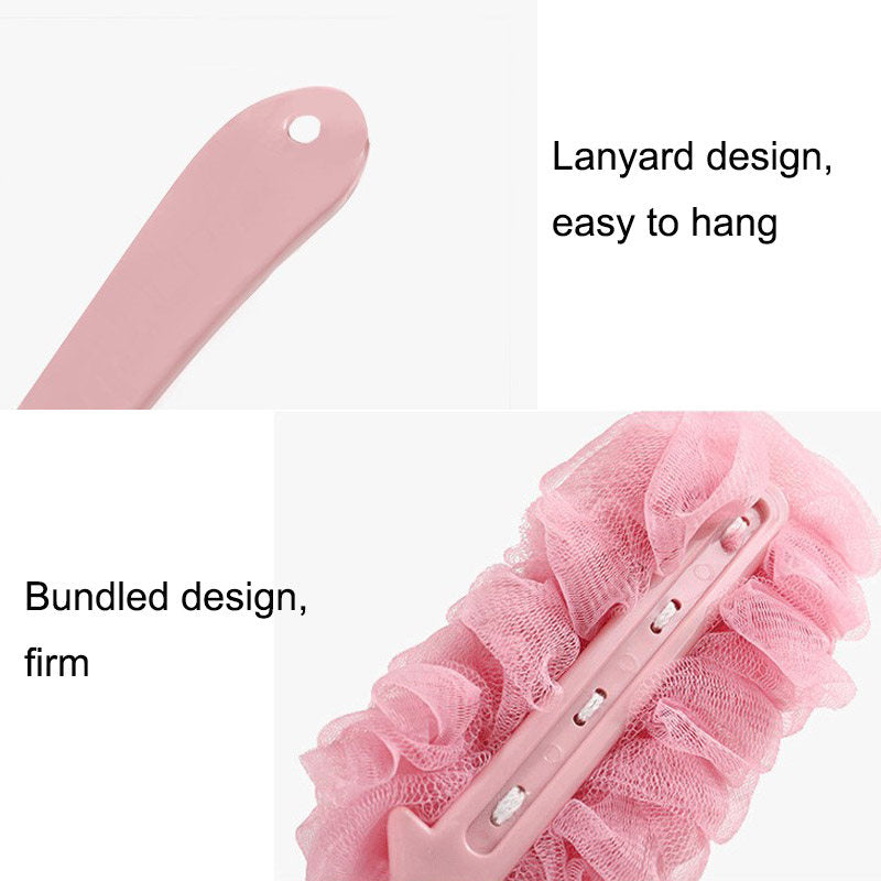Beakey 3 Pack Back Scrubber for Shower Long Handle Soft Nylon Mesh Bath Ball