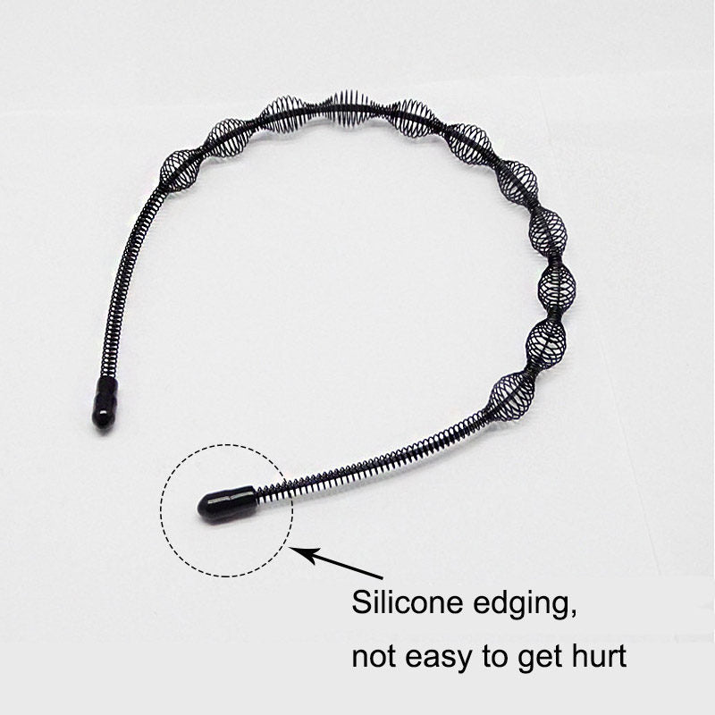 Beakey 4 Pack Hair Band Metal Wavy Headband for Washing Face Sports-C