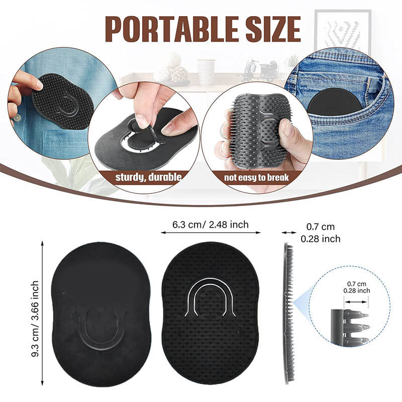 Beakey 6 Packs Pocket Palm Combs Portable Mini Scalp Massager Brush Comb-Black