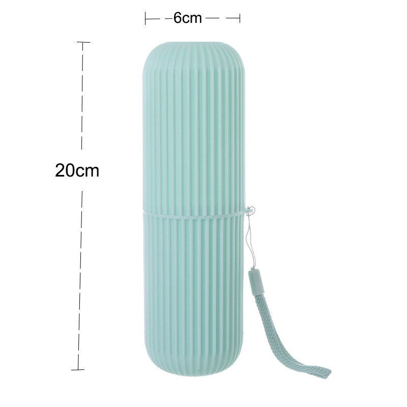 Beakey 2Pcs Travel Toothbrush Holder Portable Toothbrush Case for Camping Business Trip-Green/Beige