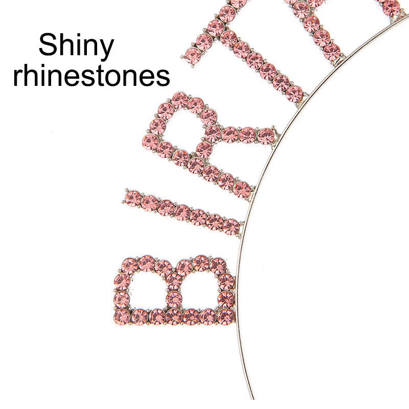 Beakey Birthday Girl Tiara Princess Crown Rhinestone Headband-Gold