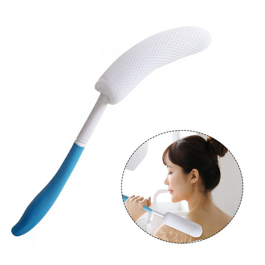 Beakey Long Anti-Slip Curve Handled Bath Body Brush Exfoliate Bath Brush-Blue