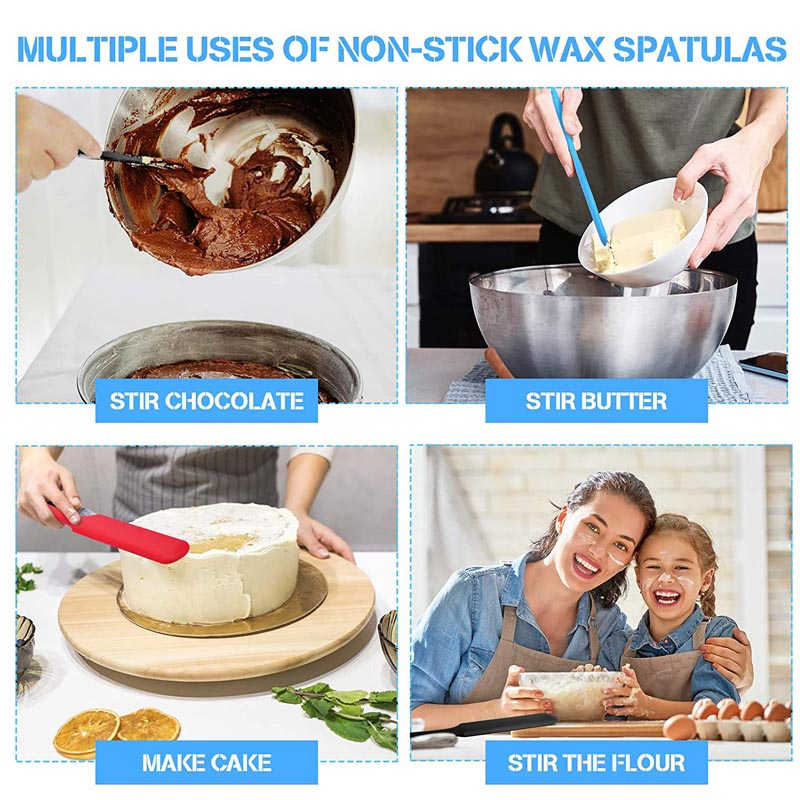 Beakey 4 Pcs Reusable Silicone Spatula Hard Wax Sticks for Home Salon Body Use-B