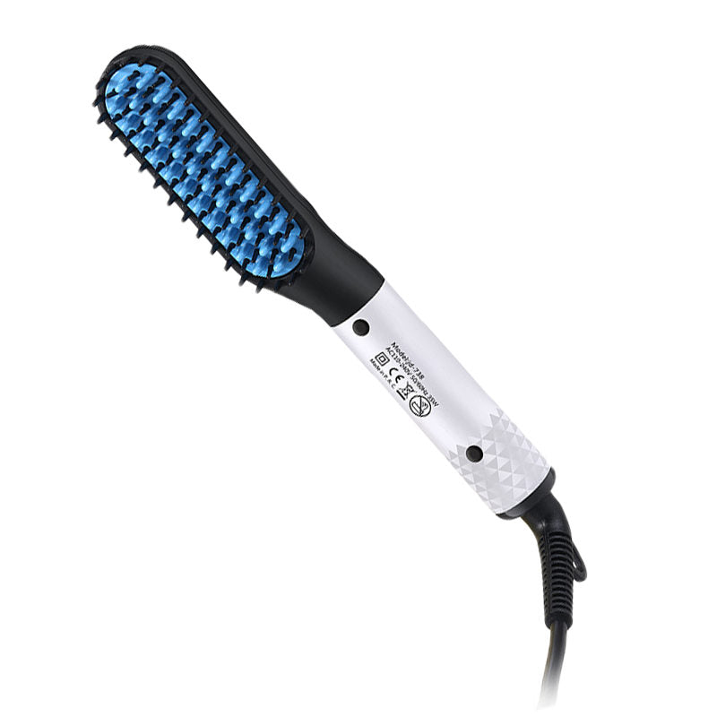 Beakey Beard Straightener for Men Quick Heated Styling Comb for Travel and Home-Blue