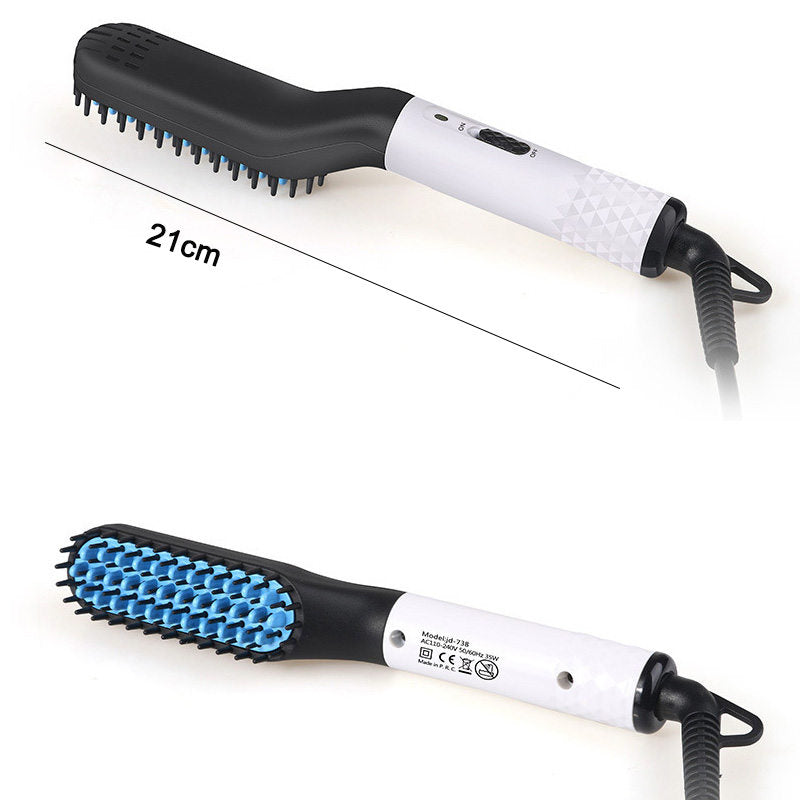 Beakey Beard Straightener for Men Quick Heated Styling Comb for Travel and Home-Blue