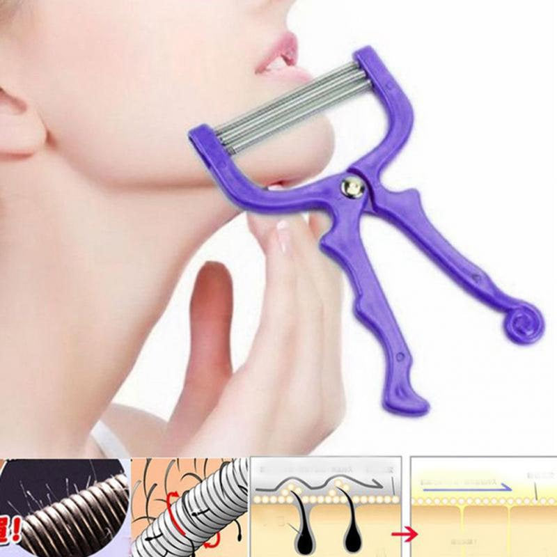 Beakey Portable Fine Hair Removal Face Hair Threading Beauty Epilator Tool Tongs-Random Color