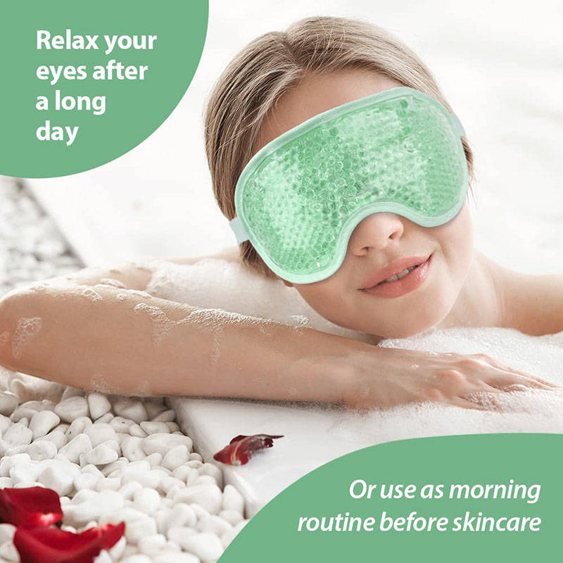 Beakey Reusable Gel Sleeping Ice Eye Mask for Headache Stress Relief-Green
