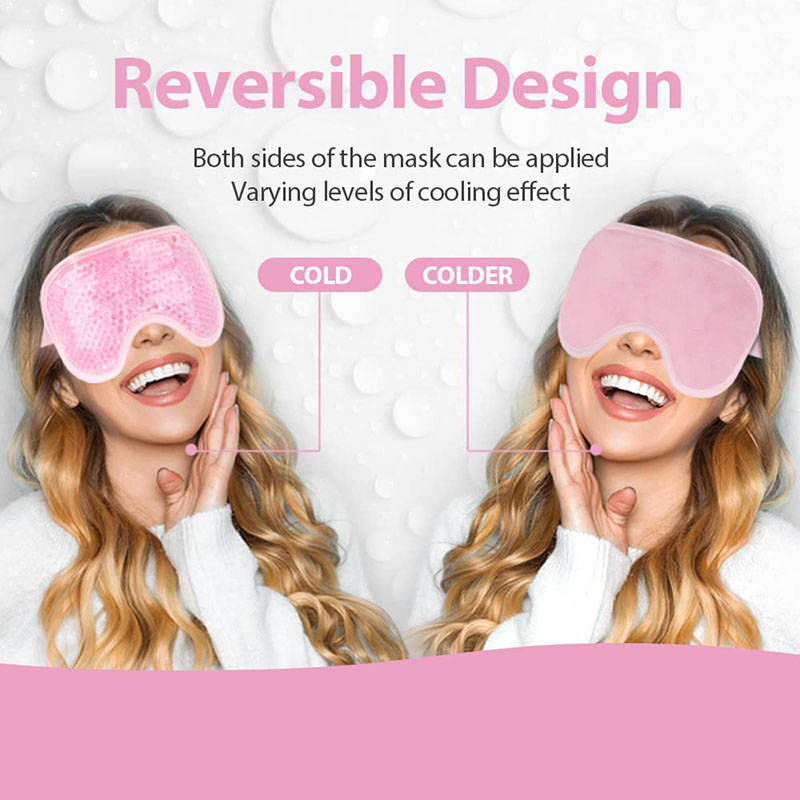 Beakey Reusable Gel Sleeping Ice Eye Mask for Headache Stress Relief-Pink