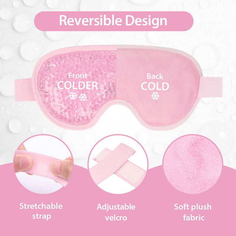 Beakey Reusable Gel Sleeping Ice Eye Mask for Headache Stress Relief-Pink