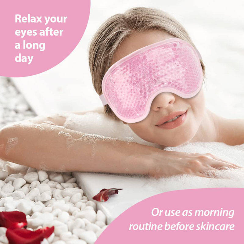 Beakey Reusable Gel Sleeping Ice Eye Mask for Headache Stress Relief-Pink