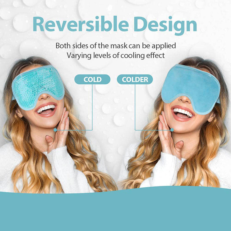 Beakey Reusable Gel Sleeping Ice Eye Mask for Headache Stress Relief-Blue