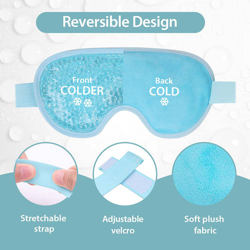 Beakey Reusable Gel Sleeping Ice Eye Mask for Headache Stress Relief-Blue