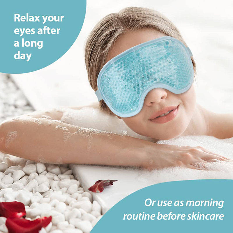 Beakey Reusable Gel Sleeping Ice Eye Mask for Headache Stress Relief-Blue