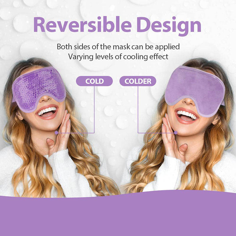 Beakey Reusable Gel Sleeping Ice Eye Mask for Headache Stress Relief-Purple
