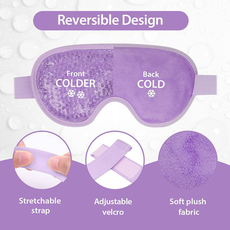 Beakey Reusable Gel Sleeping Ice Eye Mask for Headache Stress Relief-Purple