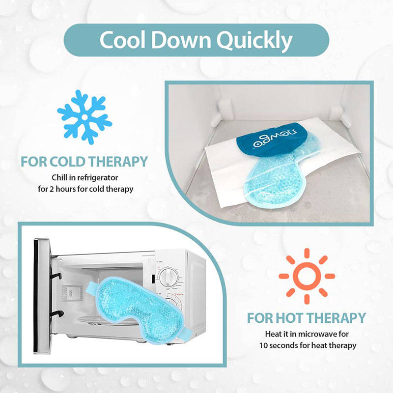 Beakey Reusable Gel Sleeping Ice Eye Mask for Headache Stress Relief-Black