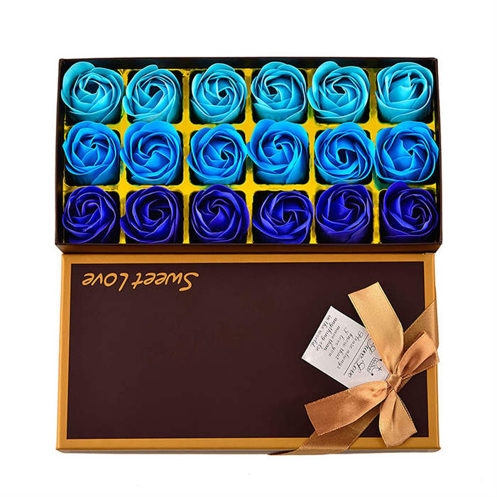 Beakey Floral Scented Bath Soap Rose Set Flower Petals for Girl Moms-Blue