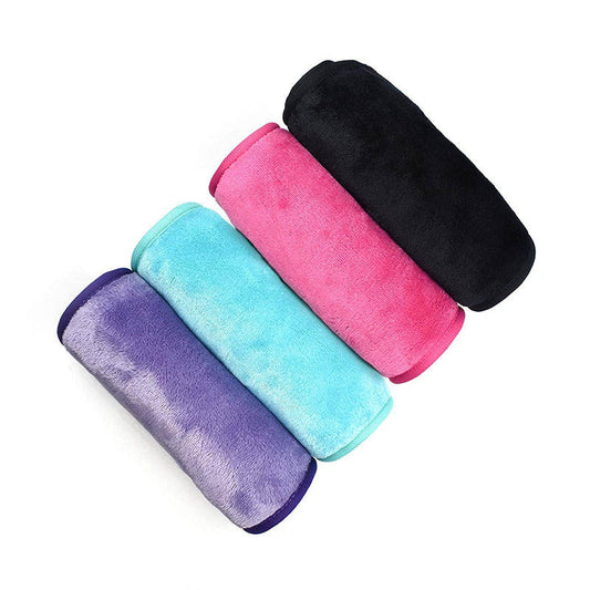 Beakey  4 Pack Microfiber Reusable Fast Drying Makeup Remover Washcloth-PinkGreenPurpleBlack