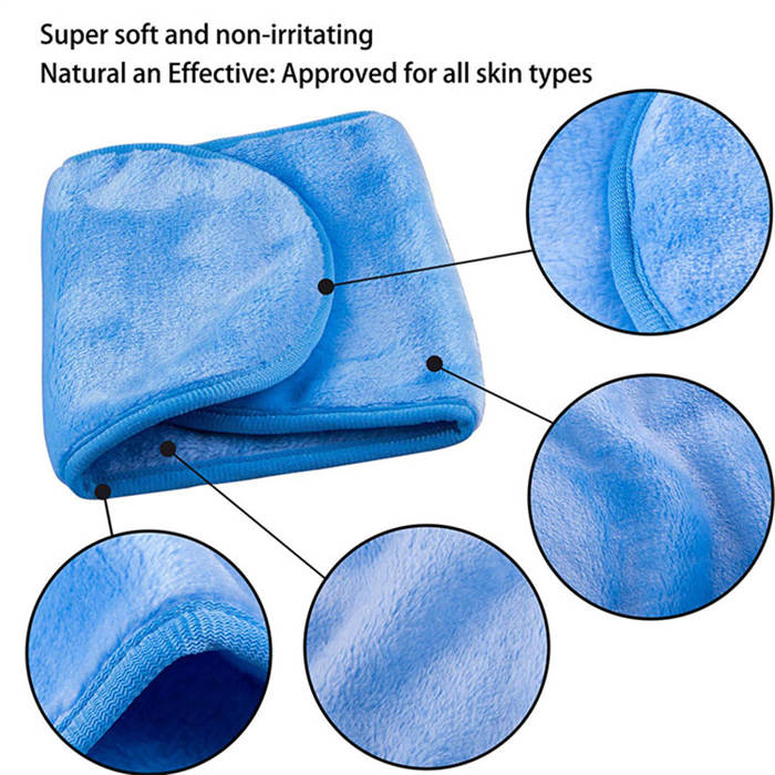 Beakey  4 Pack Microfiber Reusable Fast Drying Makeup Remover Washcloth-PinkGreenPurpleBlack