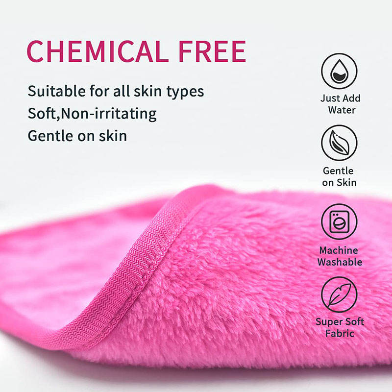Beakey  4 Pack Microfiber Reusable Fast Drying Makeup Remover Washcloth-PinkGreenPurpleBlack
