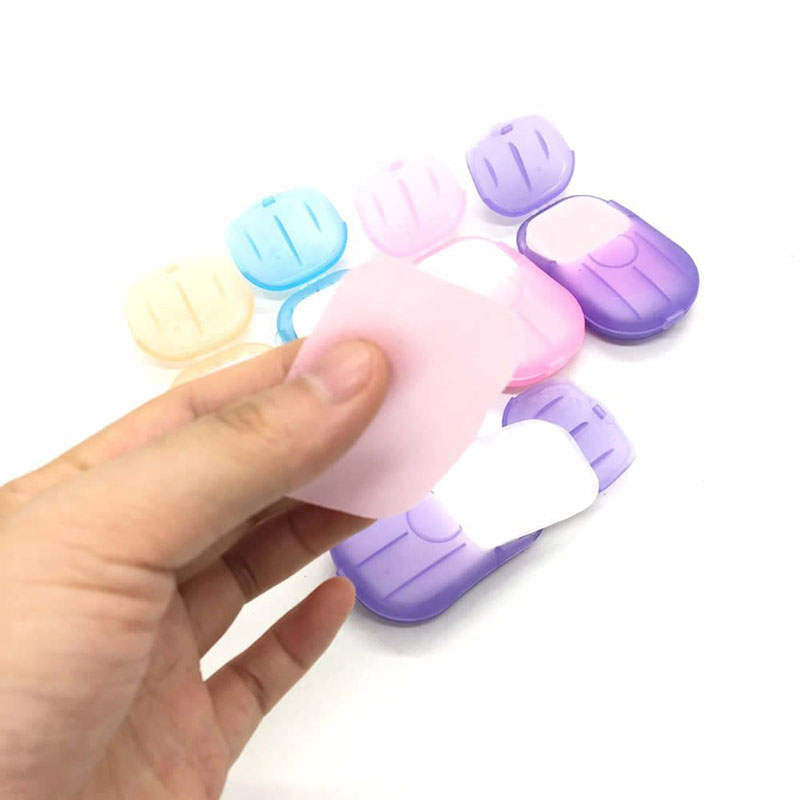 Beakey 5 Packs Portable Disposable Travel Washing Hand Bath Soap Sheets-Multicolour