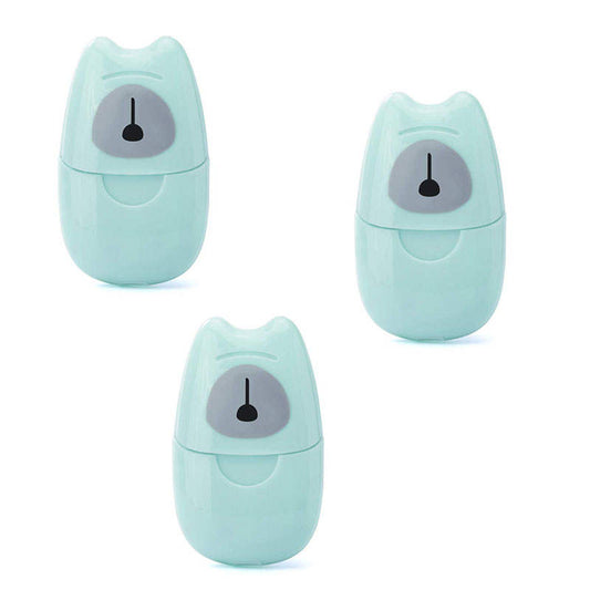 Beakey 3 Packs Mini Portable Travel Soap Paper Sheets Disposable Hand Washing-Green