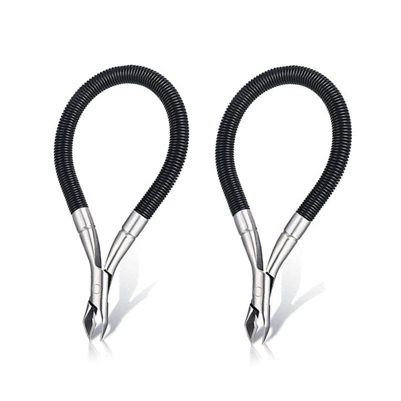 Beakey 2 Pieces Spring Nails Cuticle Trimmer Stainless Steel Remover Dead Skin -Black