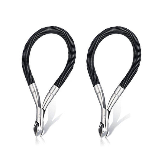 Beakey 2 Pieces Spring Nails Cuticle Trimmer Stainless Steel Remover Dead Skin -Black