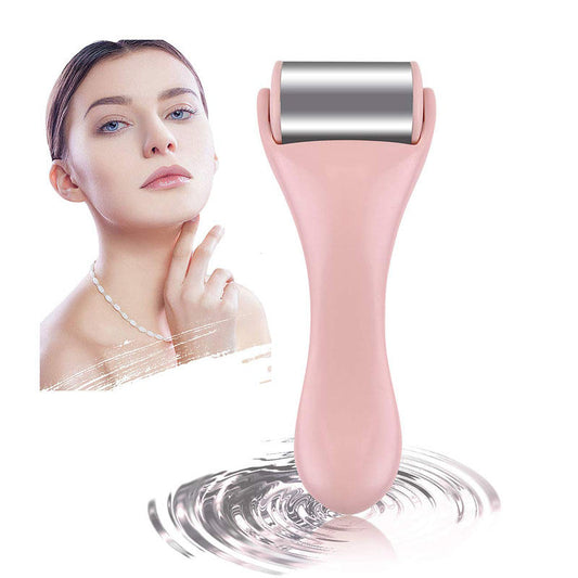 Beakey Ice Roller Stainless Steel Massager for Face & Eye-Pink
