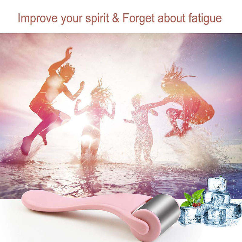 Beakey Ice Roller Stainless Steel Massager for Face & Eye-Pink