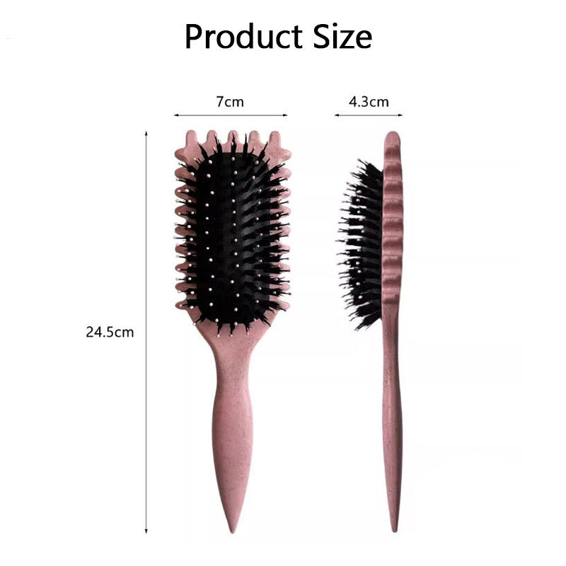 Beakey Bounce Curl Defining Brush With Ridges Styling Brush for Detangling Shaping-Green