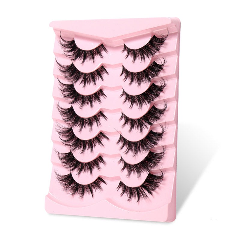 Beakey False Eyelashes Fluffy Faux Mink Lashes Fox Eye Curled Lashes 7 Pairs Pack-HYL19