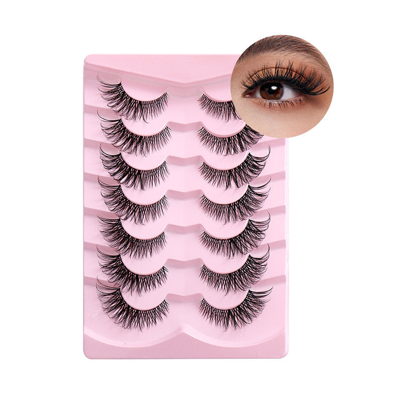 Beakey False Eyelashes Fluffy Faux Mink Lashes Fox Eye Curled Lashes 7 Pairs Pack-17mm