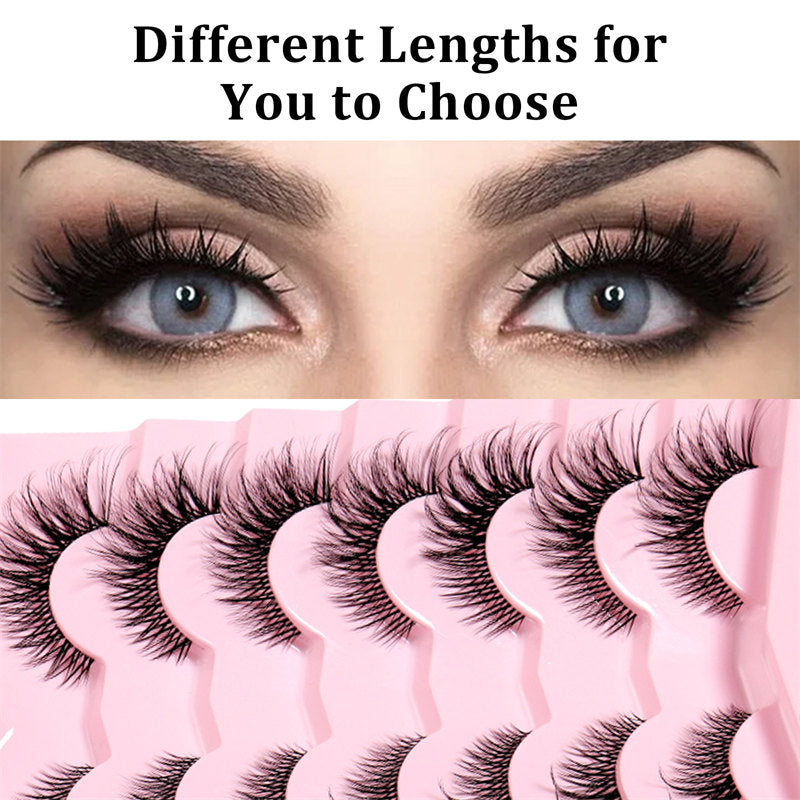 Beakey False Eyelashes Fluffy Faux Mink Lashes Fox Eye Curled Lashes 7 Pairs Pack-17mm