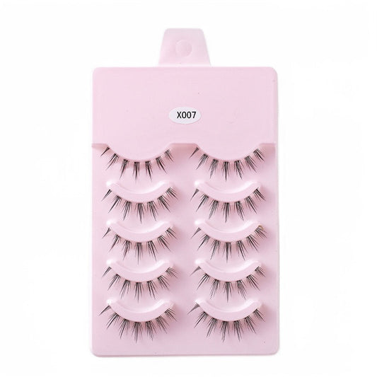 Beakey 5 Pairs False Eyelashes Natural Curly 3D Lashes Set for Daily-x007